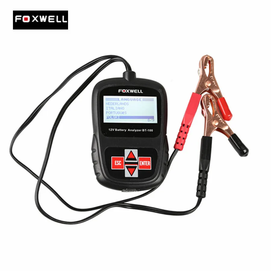 FOXWELL BT100 12V Car Battery Tester for Flooded/ AGM/ GEL BT100