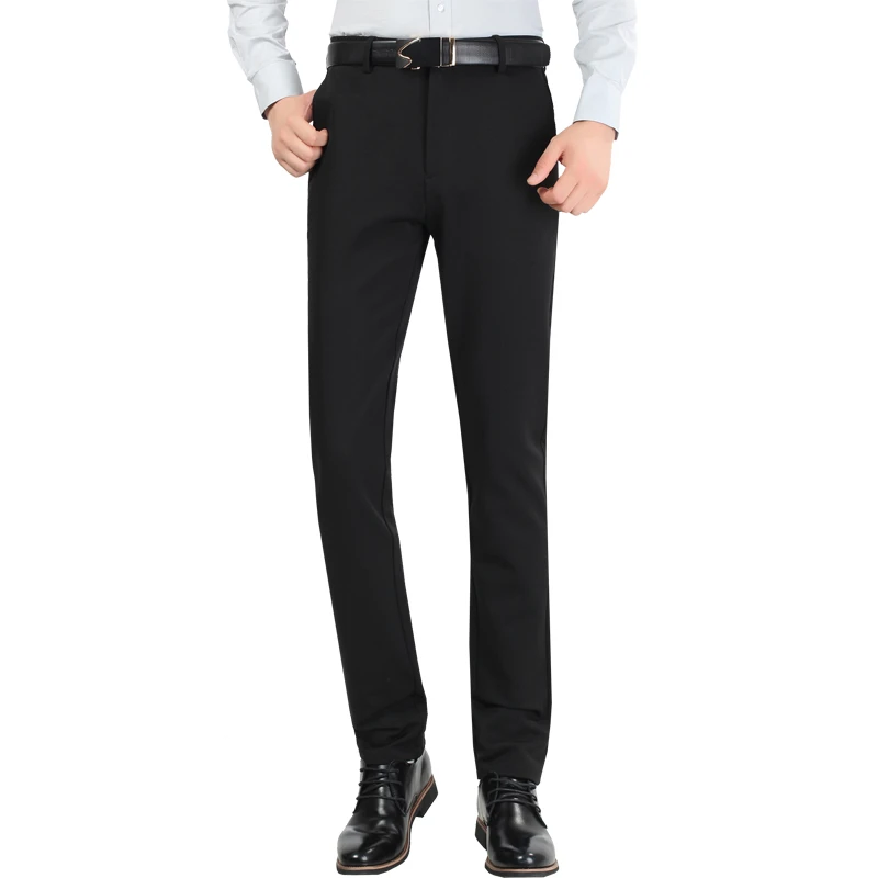 black dress pants with white stripe down side