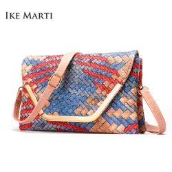 IKE MARTI сумки через плечо сумка для женщин маленькая сумка на плечо модная тканая женская кожаная сумка 2019 ручка женские кошельки и