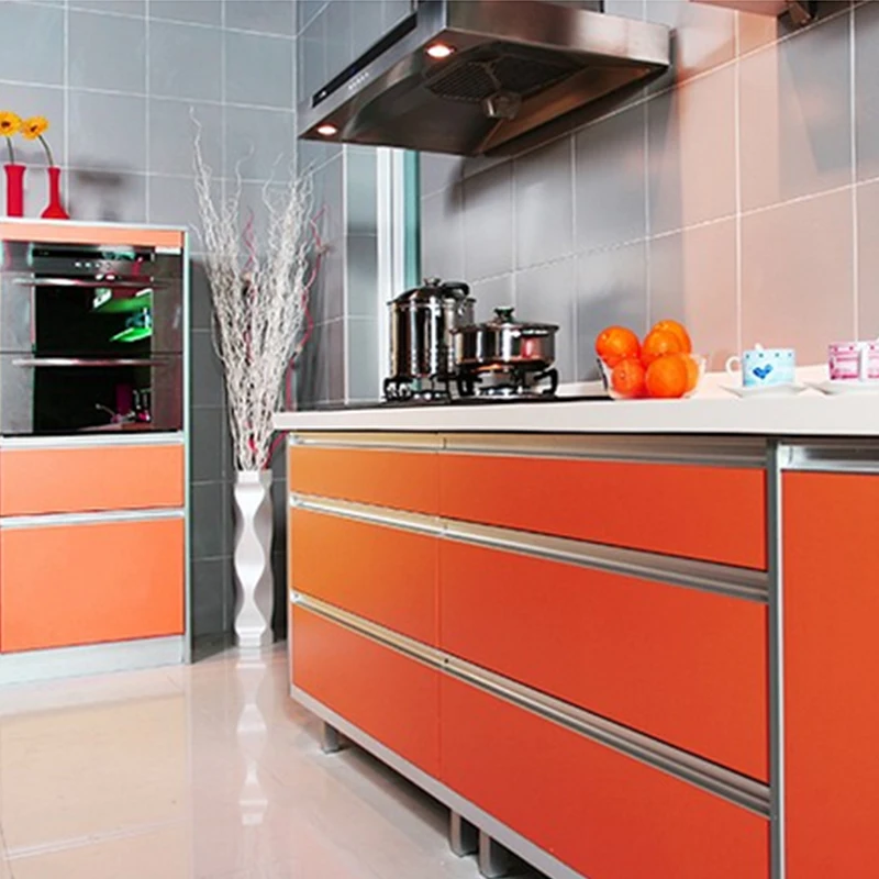 Glossy DIY Decorative Sticker Vinyl PVC Self Adhesive Wallpapers for Kitchen Cabinet Wall Stickers Furniture Waterproof Film