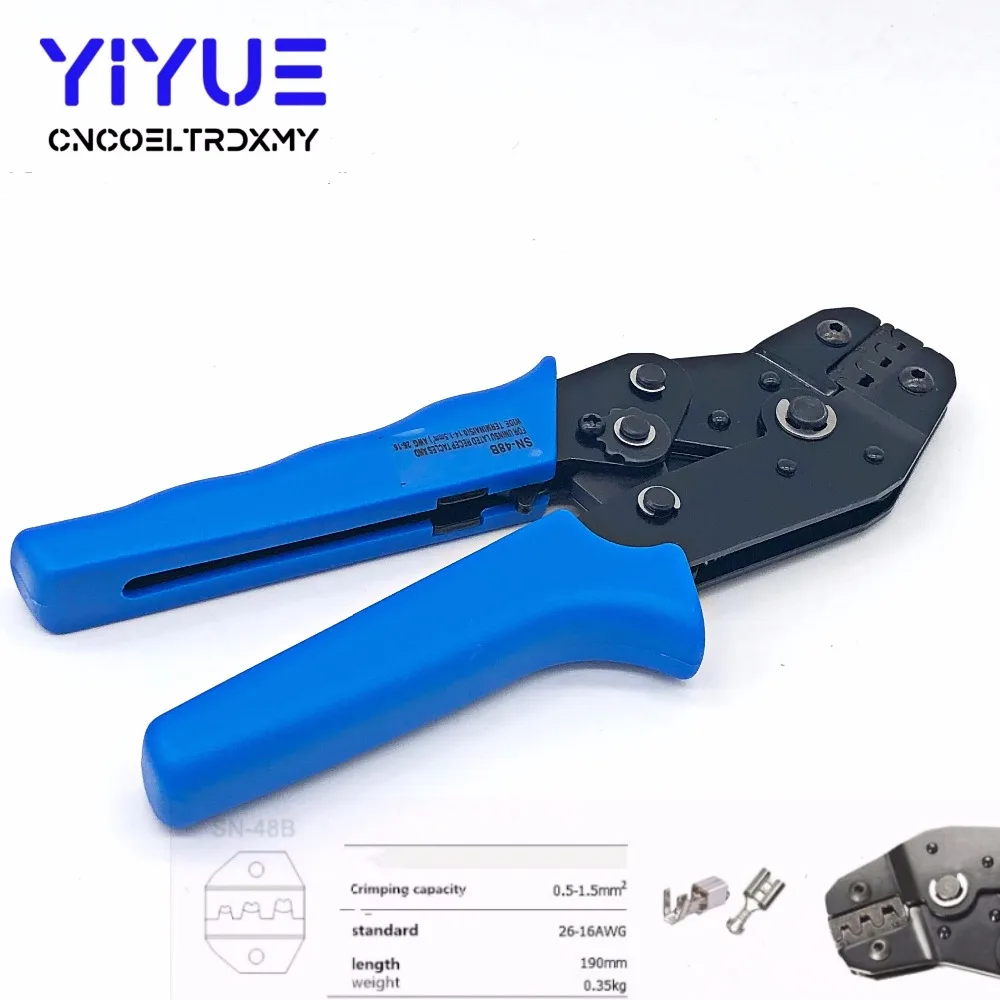 SN-48B 26-16 AWG 2.83.964.85.086.3 mm Cables Pliers Crimping tool for non-insulated terminal Crimper (4)
