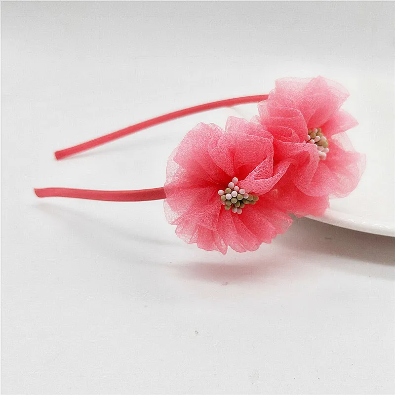 Watermelon red Девушка Два Bowers оголовье женский цветок аксессуары для волос милый красивый головной убор - Цвет: Watermelon red