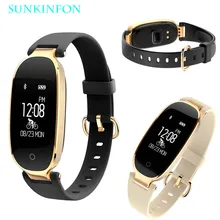 Для женщин девушек леди KF4 Спорт Bluetooth Водонепроницаемый браслет для смарт-часов полоса шагомер браслет сердечного ритма для iPhone X 8 Plus