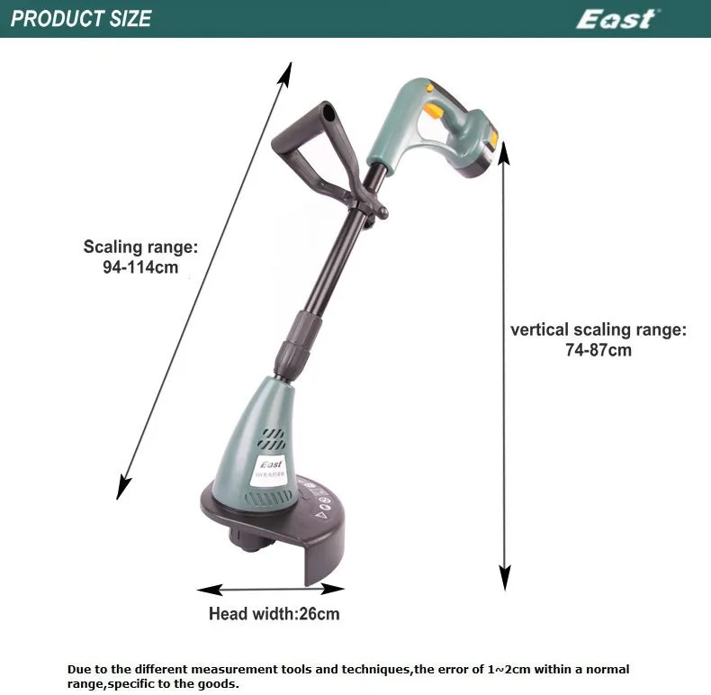 Восточный садовых электроинструментов беспроводные газонокосилки 18V Ni-cd акумулярорных батарей ручная газонокосилка, работающая на обрезные кусачки фабричная ET2505