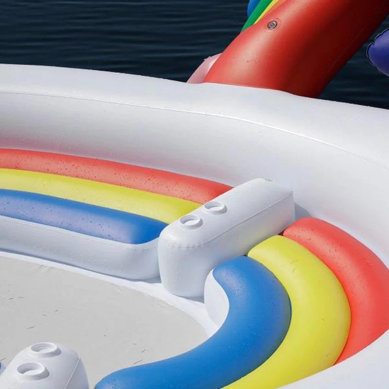 530 см гигантский надувной бассейн-поплавок с единорогом, подходит для семи человек, надувной матрас с Плавучим островом для взрослых и детей, игрушки для летней вечеринки