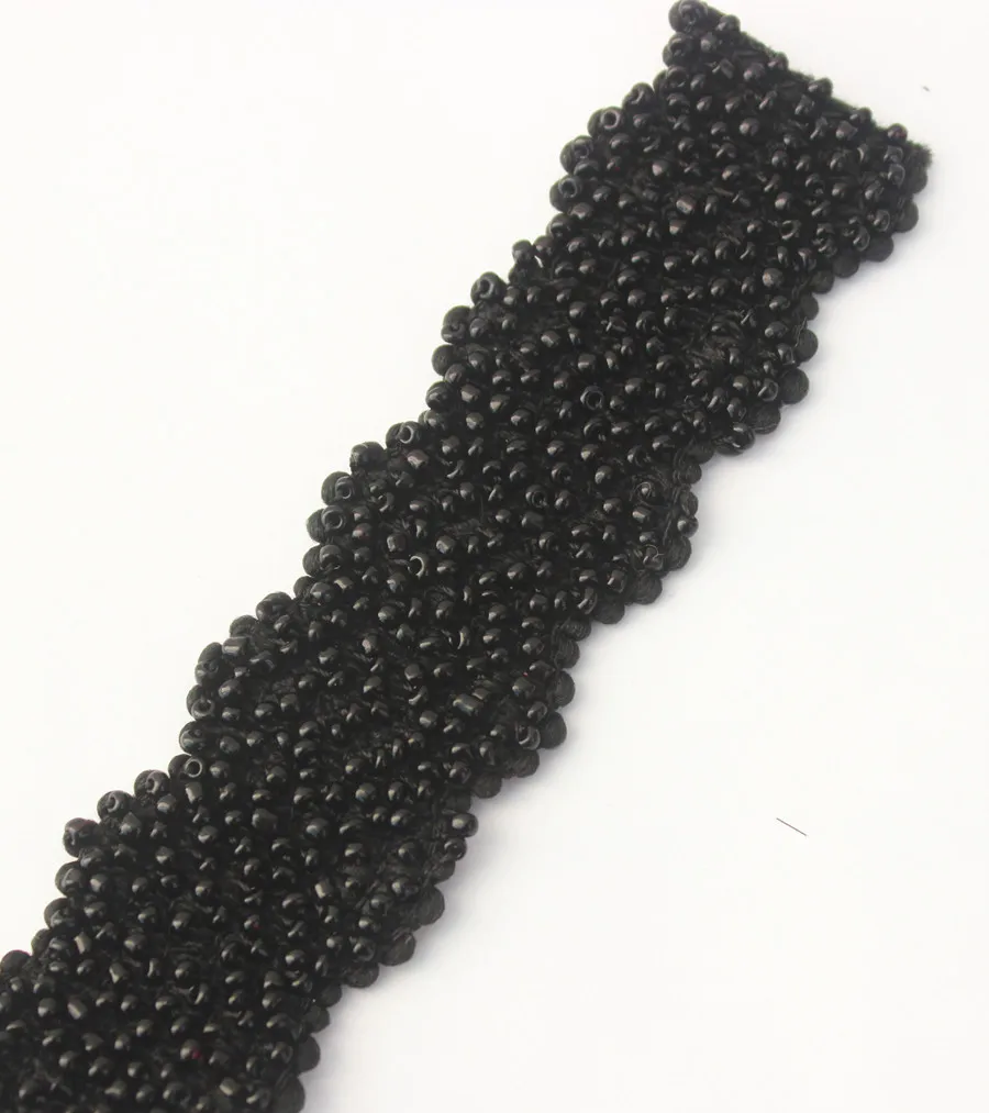 

Elastic Stretch Beaded Braided Black Lace Ribbon Tape Trim Applique Venise Sewing Supplies for Craft Clothes 10yd/T1383