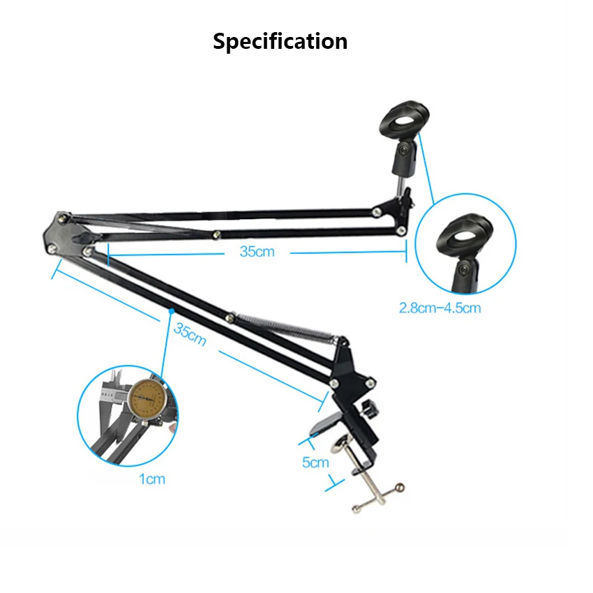 Foldable Metal Stands Mounts Holder for Microphones Tabletop Convenient Tripod Bracket with Clamp for Bloggers microphone stand