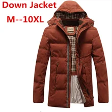 Plus size 10XL 8XL 6XL Winter Men’s Hooded down jacket White Duck Down Jacket Men’s Thick Coats men’s Parkas warm down jackets