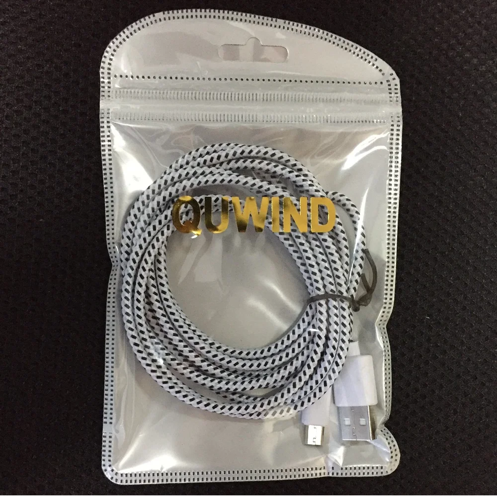 QUWIND Nylon braided Cable 1 M 2 M Micro USB Charging Data Cable for HuaWei Android Samsung HTC Cell Phones