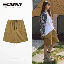 NELLY большие желтые рабочие шорты с карманами повседневные мужские и женские военные тактические шорты хип-хоп Уличная