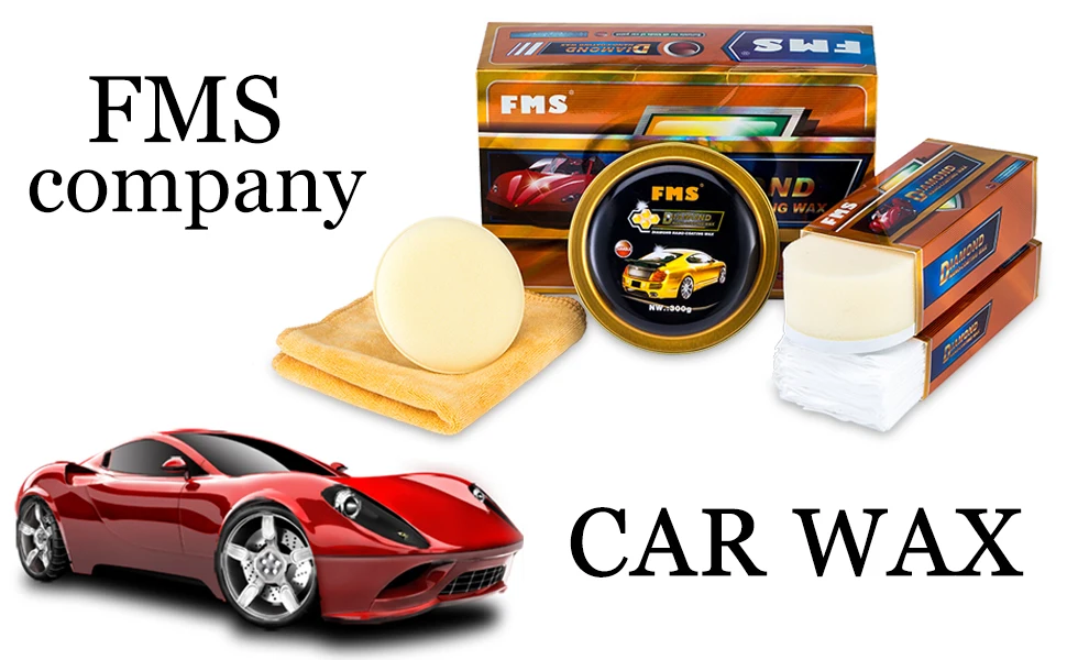 FMS Premium Carnauba Car Wax Crystal Hard Wax Paint Care Scratch Repair Maintenance Wax Paint Surface Coating Free Sponge