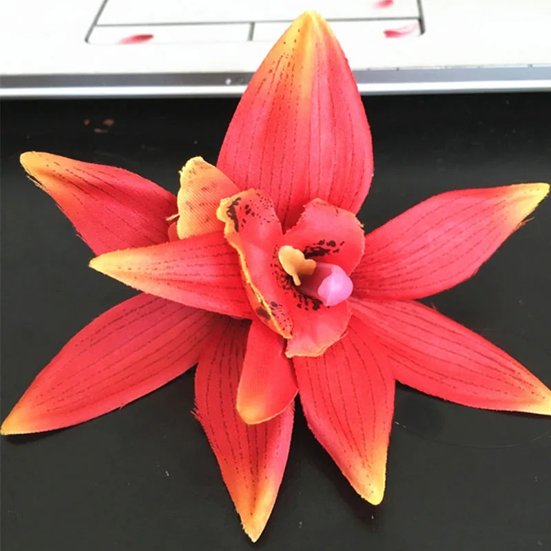 

Hot Fashion Beautiful Summer Popular White Bridal Wedding Party Holiday Orchid Flower Hair Clip Barrette Women Hairwear F0159