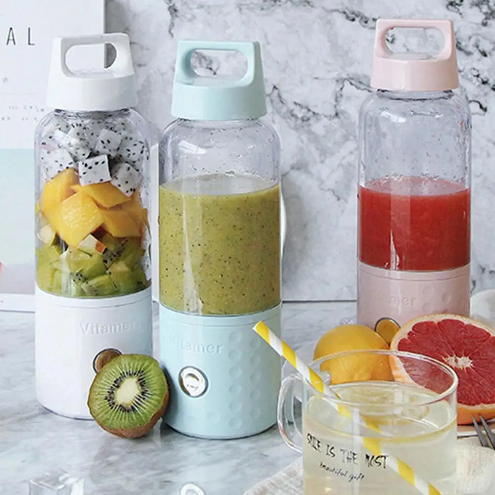 

500ml Portable USB Rechargeable Electric Juicer Blender Fruit Mixers Extractor