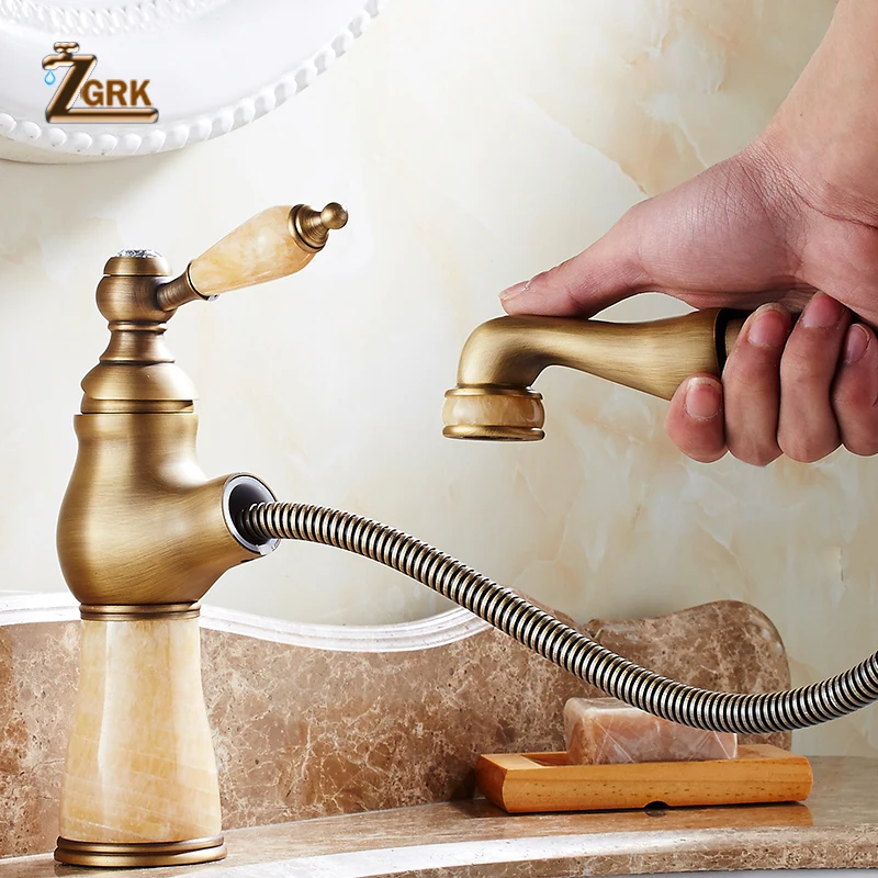 

Deck Mount Kitchen Faucet Single Handle Single Hole Pull Out Mixer Taps