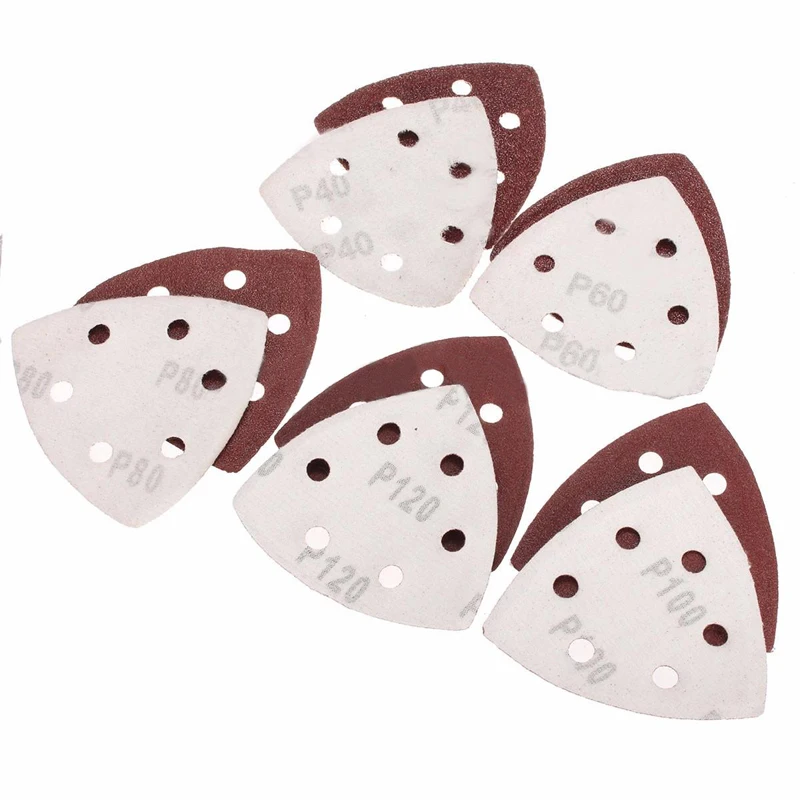 50Pcs Triangle Sanding Sheets Mouse Detail Sander Pads 40 60 80 100 120Grit Sanding Sheets Paper for Abrasive Tools