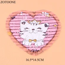 ZOTOONE Пришить Прекрасные Кошки Патчи Для Одежды Двусторонняя Аппликация Блесток Аппликации