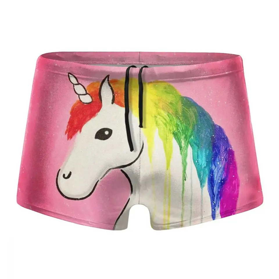 mens unicorn swim trunks