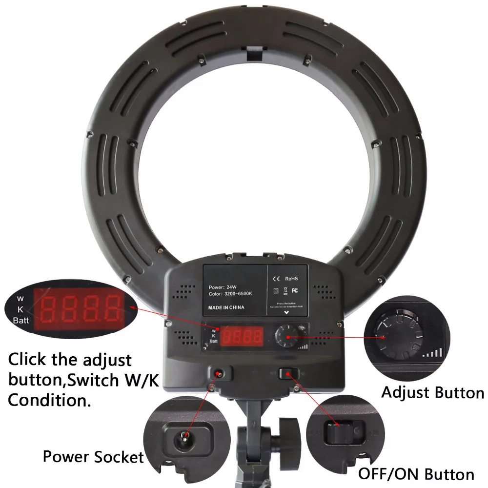 CY 3200K~ 6500K светодиодный фотографический светильник ing с регулируемой яркостью камера фото/Студия/телефон фотография кольцо светильник лампа для макияжа и штатив