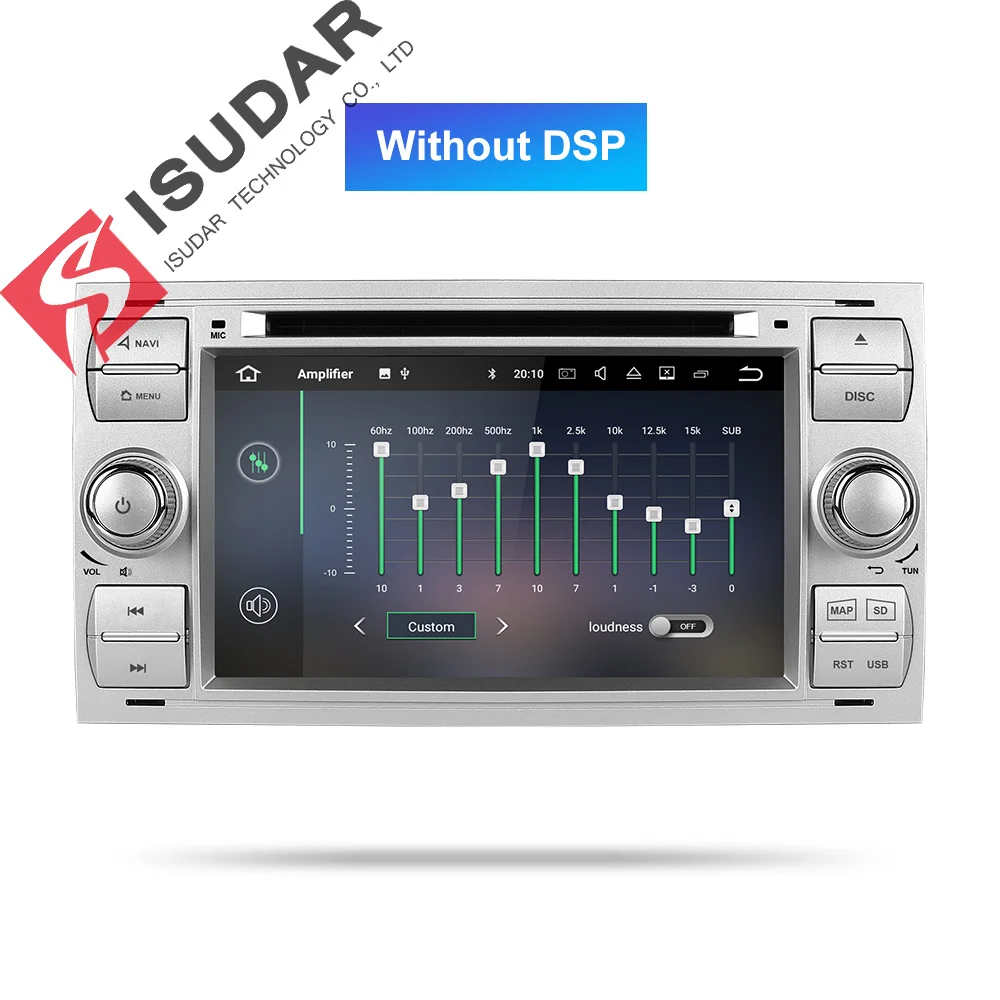 Isudar 2 Din Авто Радио Android 9 для Ford/Mondeo/Focus/Transit/C-MAX автомобильный DVD мультимедиа gps плеер ram 4 Гб rom 64 Гб DVR DSP FM - Цвет: Silver 32GB No DSP