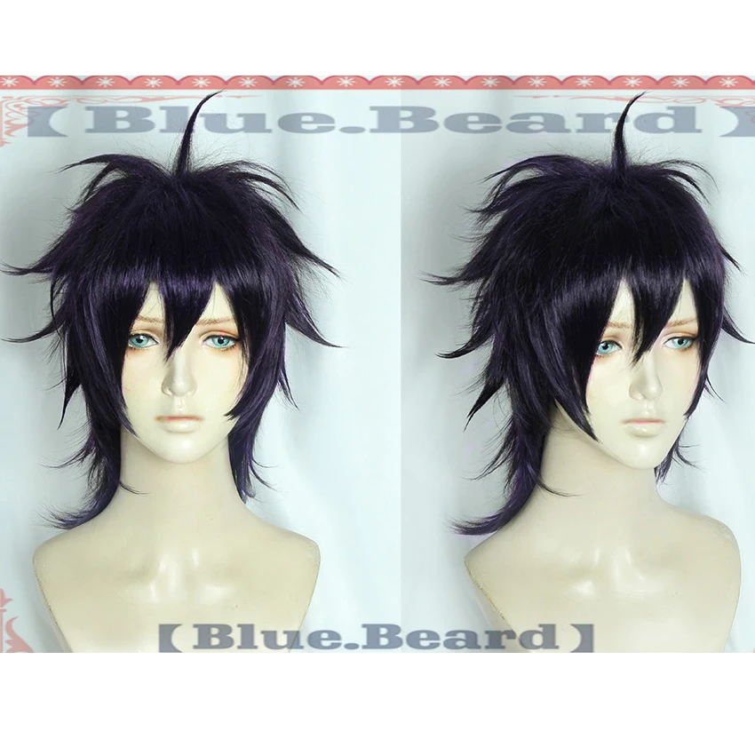 

JoJo's Bizarre Adventure Ghirga Narancia Cosplay wig Short BlackPurple Party Hair for Christmas Halloween