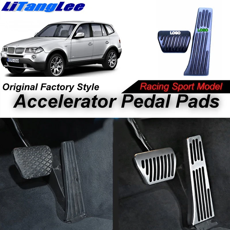 

LitangLee Car Accelerator Pedal Pad Cover Sport Racing Design For BMW X3 E83 2003~2010 AT Foot Throttle Pedal Cover