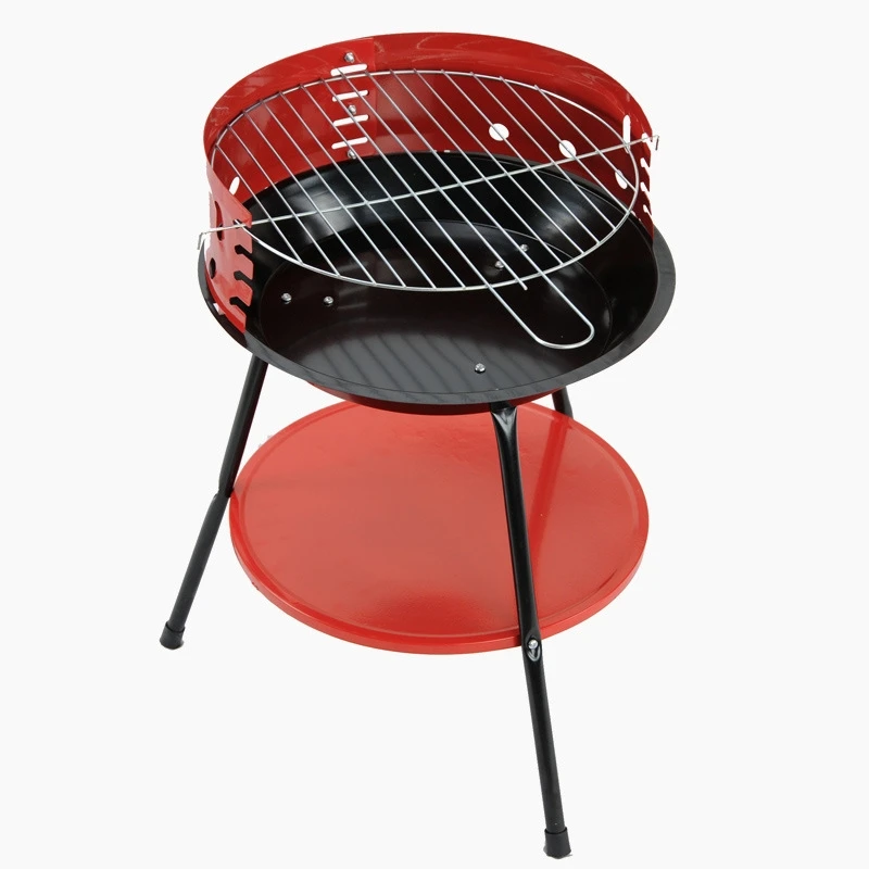 Outdoor BBQ Barbecue Grill Stand Party Cooking Stove 36cm Black & Red