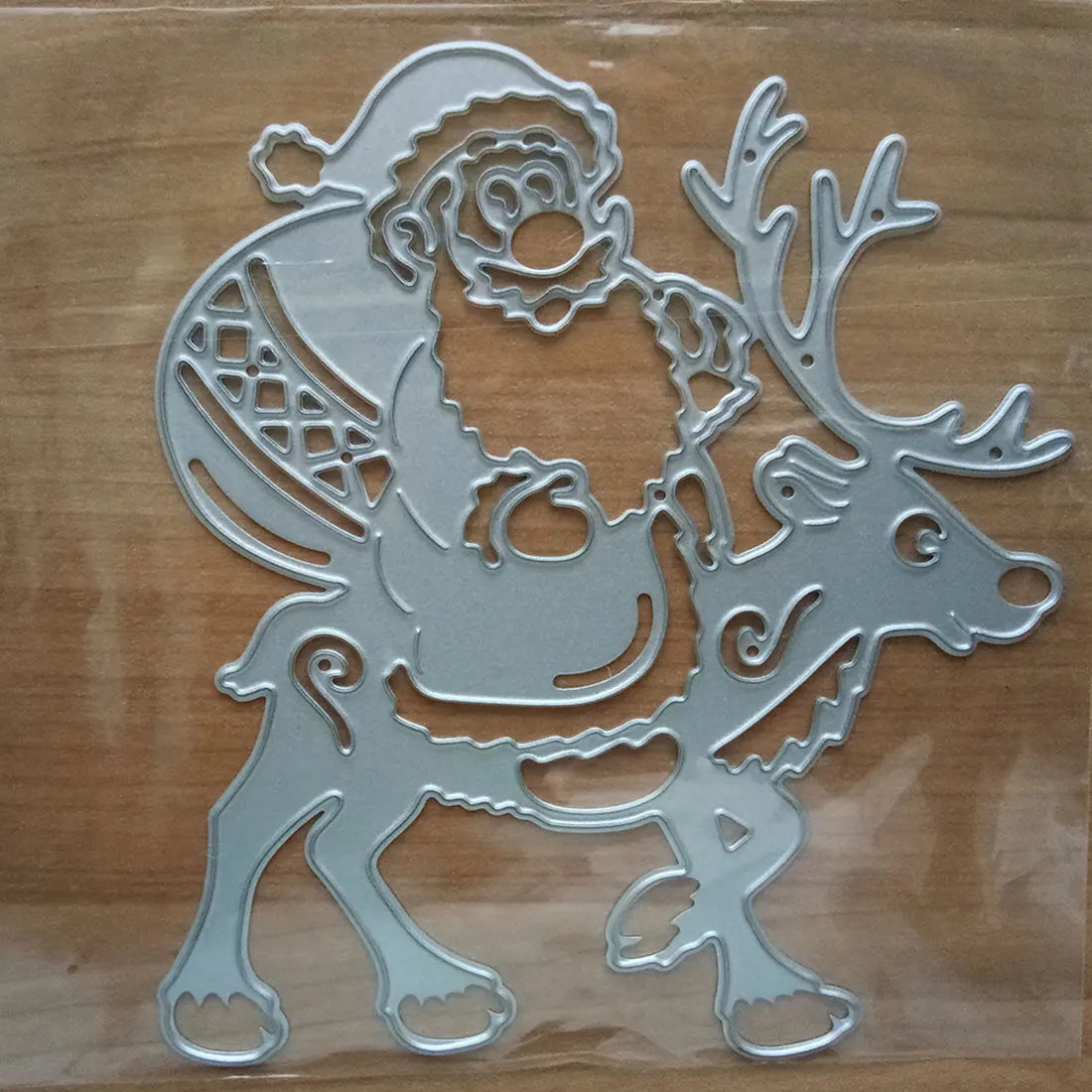 

Hot Sale Santa Claus On Reindeer Deer Metal Cutting Dies Stencils DIY Embossing Scrapbooking Card Craft Christmas