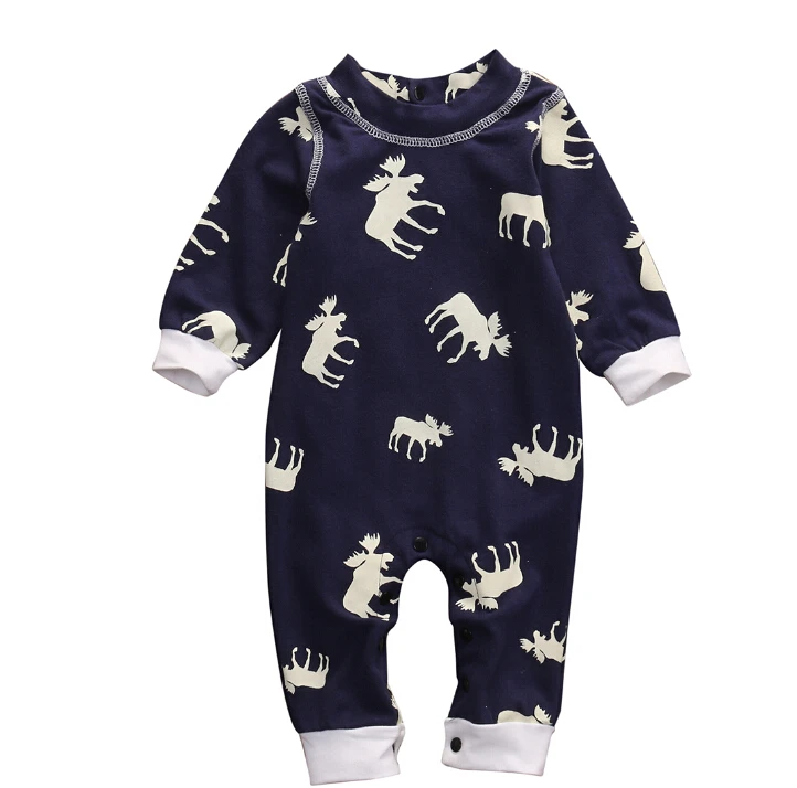 Kids Boys Girls Long Sleeve Romper Jumpsuit Pajamas XMAS Clothing Warm Outfits Cute Toddler Infant Baby Girl Boy Xmas Clothes cute black jumpsuits outfits clothing baby kid boy girl wings newborn toddler child infant kids boys girls clothes romper 0 18m