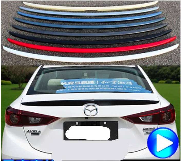 

NEW ABS PAINT CAR REAR WING TRUNK LIP SPOILER FOR 14-17 MAZDA 3 M3 Axela 2014 2015 2016 2017 2018 2019 FAST BY EMS