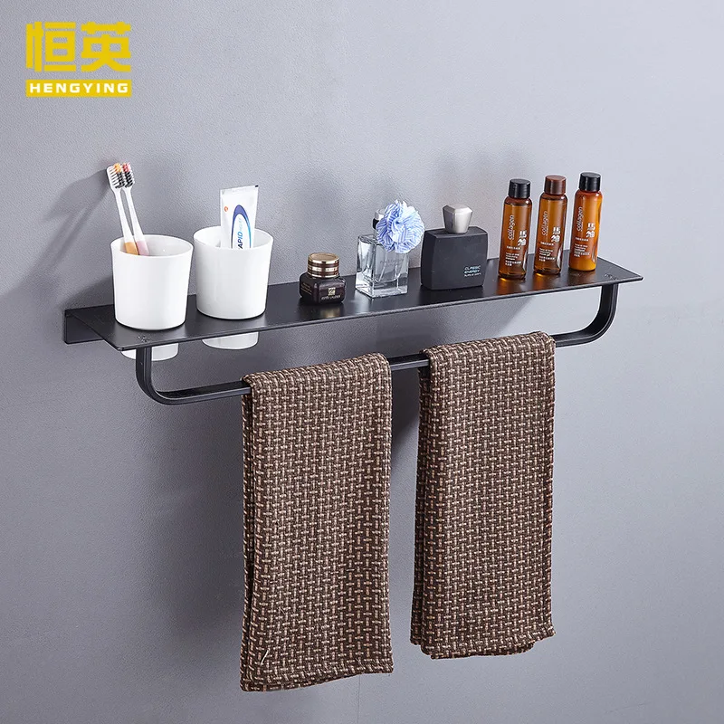 

Creative Towel Rack Black Finish Space Aluminum Towel Holder Wall Mount Creative Towel Rack White Paint Bathroom Accessories