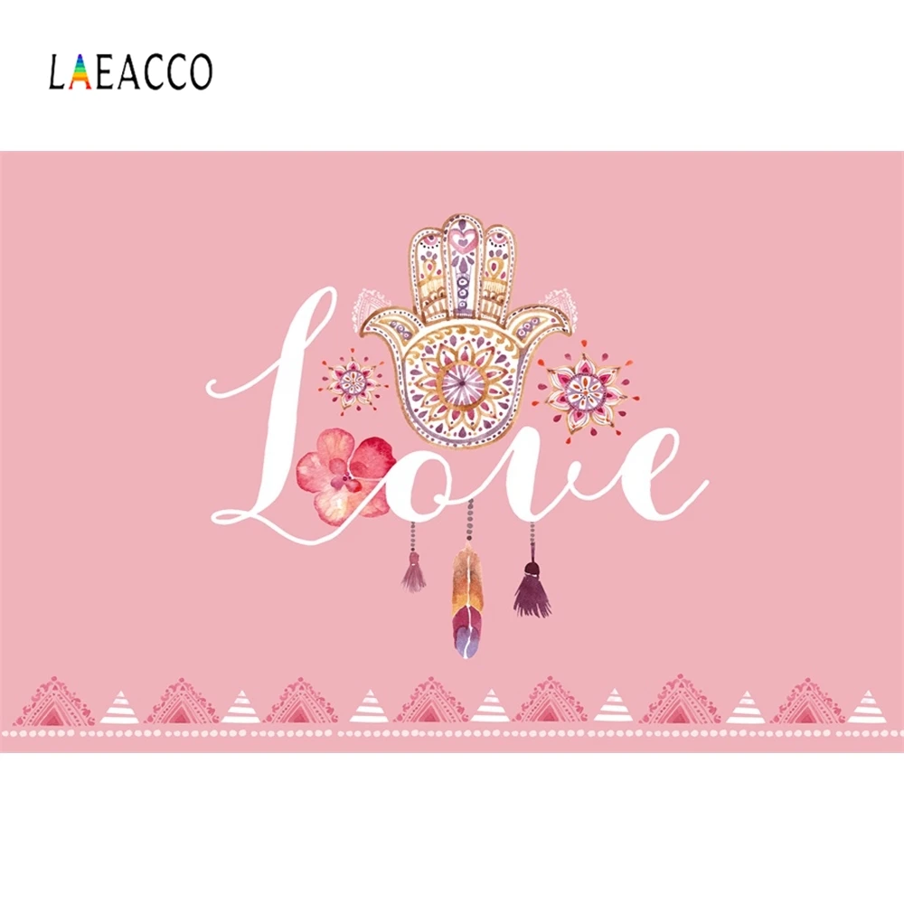Laeacco фон для дня рождения розовые однотонные цветы перо шеврон фотосъемки