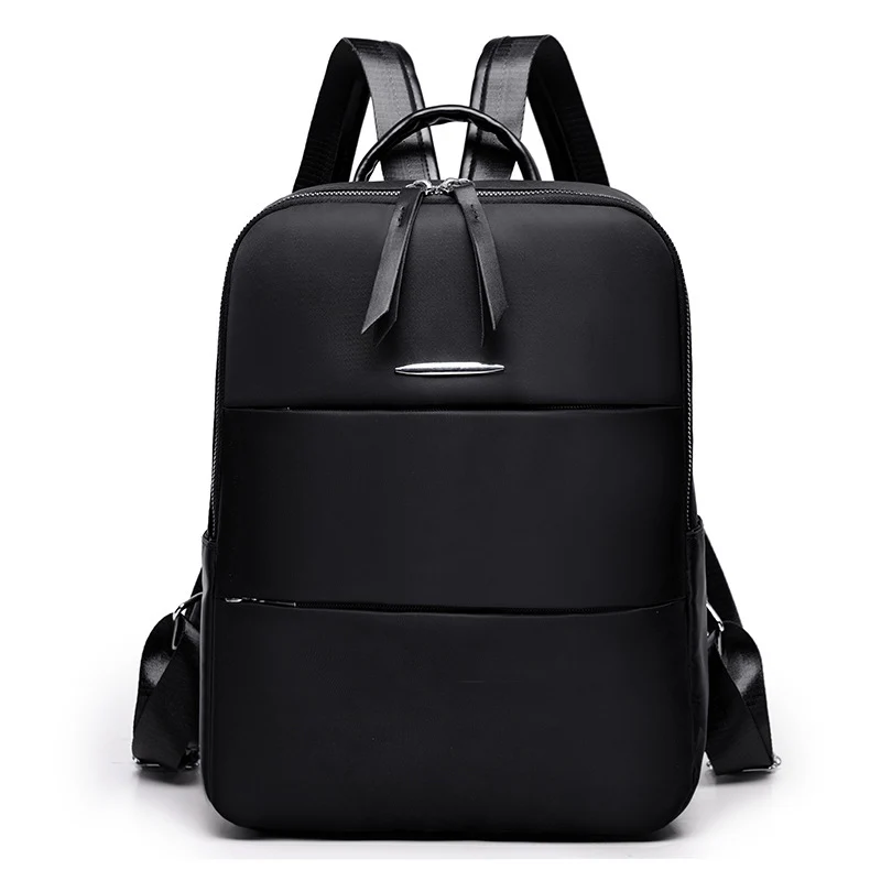 SMOOZA холщовый рюкзак для ноутбука для девочек, мягкие повседневные женские сумки в консервативном стиле, школьные сумки с мягкой ручкой для студентов, универсальные - Цвет: Черный