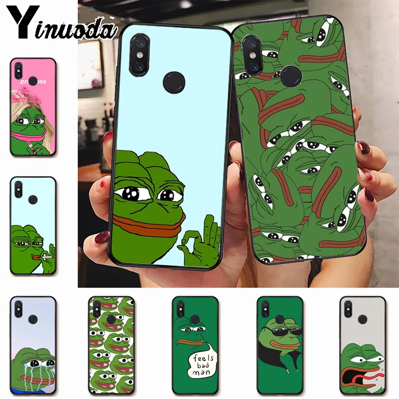 

Ynuoda Cute Frog Meme Colorful Phone Accessories Case for xiaomi mi 8se 6 note2 note3 redmi 5 plus note5 cover