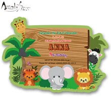 Safari Animals Theme Invitation Card Party Supplies Jungle Animals Invitation Party Decorations Event Birthday Custom-Made 16PCS