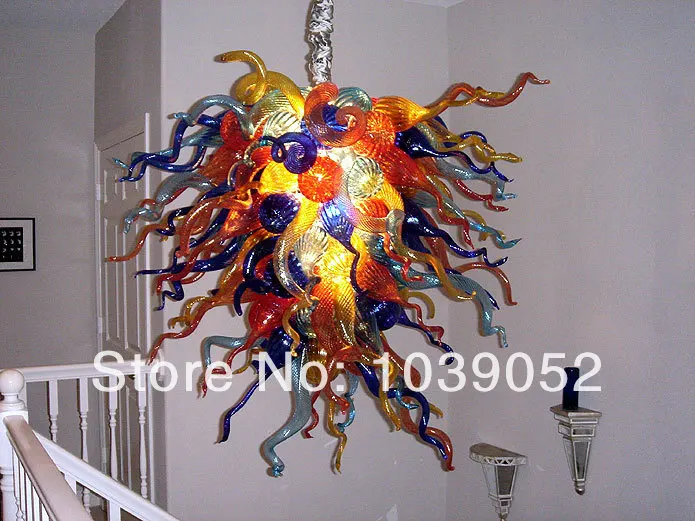 

Multi colored handmade art glass chandelier for house decoration (BGC201834)