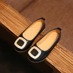 AFDSWG/детская кожаная обувь из искусственной кожи с бантом, черные мокасины для девочек, красная кожаная обувь для детей, детская обувь