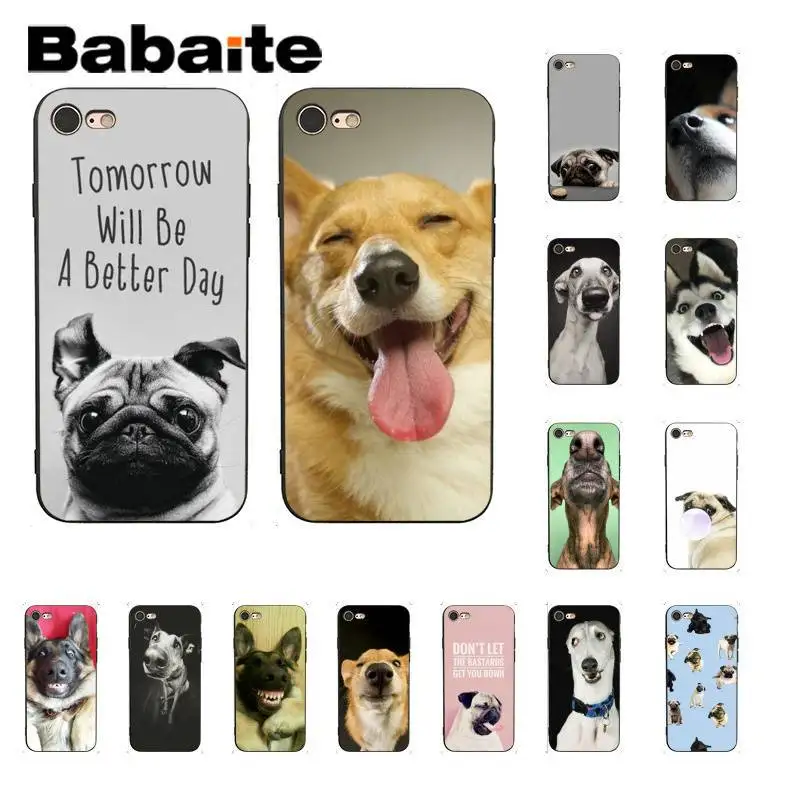 

Babaite Funny Dog Blu-ray Capa Luxury Black TPU Soft Phone Case for iPhone8 7 6 6S Plus X XS MAX 5 5S SE XR 11 11pro 11promax