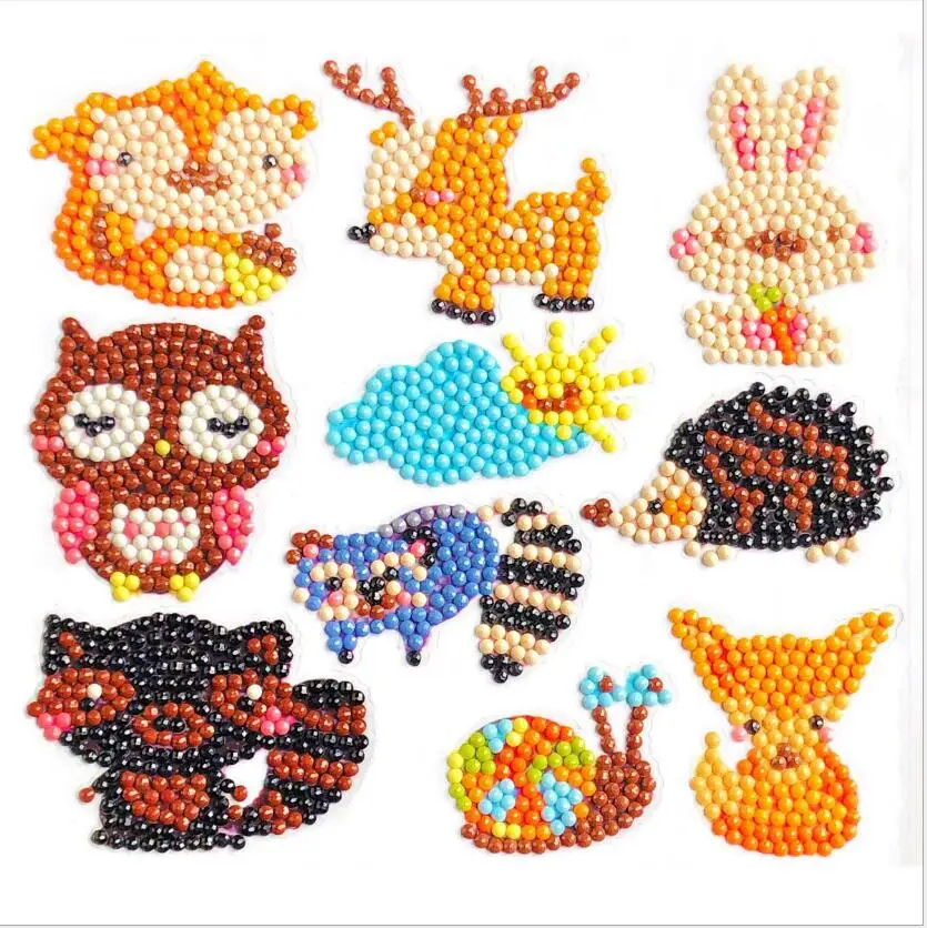 

Hop Mini Cartoon Educational Toys DIY Puzzle Diamond Painting Free Sticker Mobile Shell Cute Decoration Picture