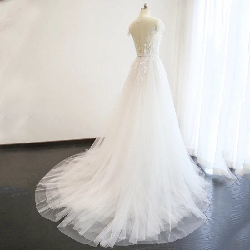 Длинное кружевное свадебное платье высокого класса, простое свадебное платье для невесты, настоящая фотография, свадебное платье, vestido de noiva, бохо-Русалка