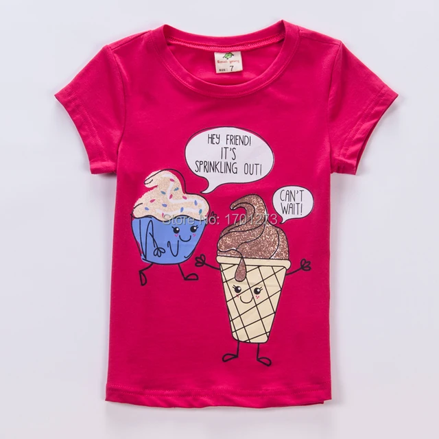 youyikids brand direct selling 2015 ice cream clothing for girls baby clothes heaven t shirt