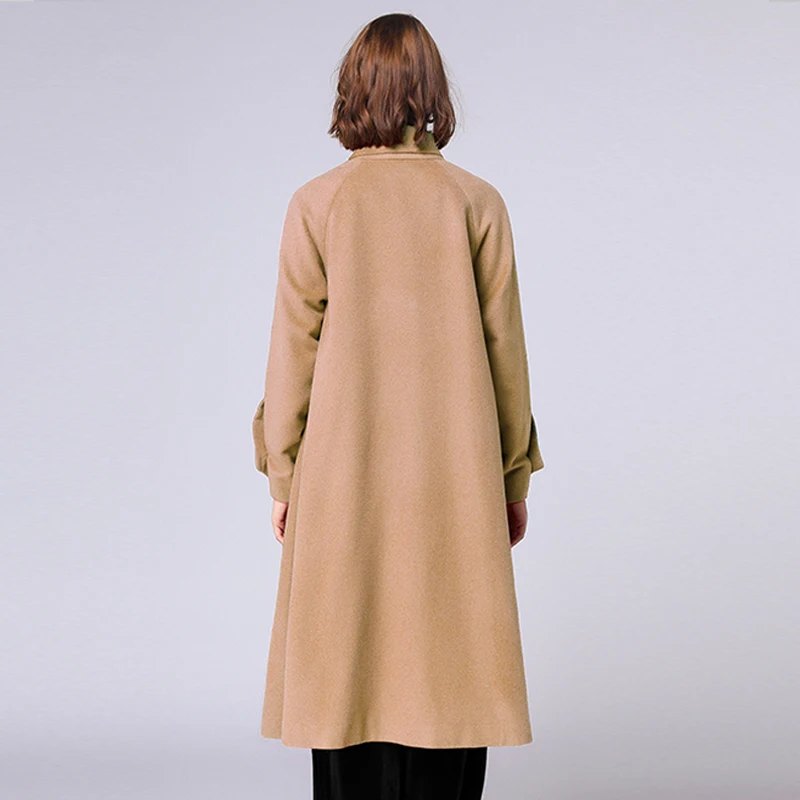 Manteaux Femme Écharpe Laine De 4xl Black khaki Col Femmes Oversize Tranchée red Plus Manteau Outwear La Mélange Taille Hiver Automne Rouge 2018 CUUwFxqaS