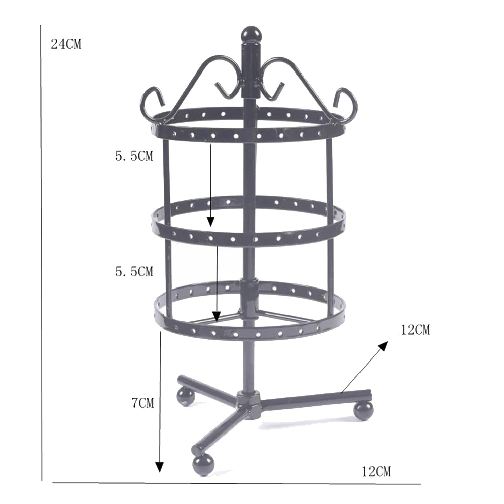 72 Отверстия металлическая стойка для украшений ожерелье держатель Органайзер поворотный дисплей Декор стенда подарок дропшиппинг