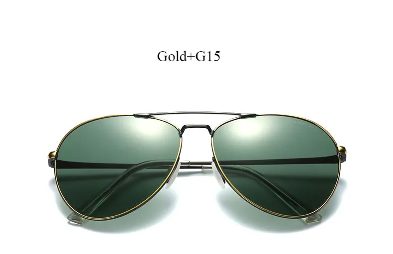 Для мужчин солнцезащитные очки, марочные, дизайнерские, HD объектив солнцезащитные очки пилота металлический каркас UV400 зеркало авиации просвечивается, мужские солнцезащитные очки поляризованные солнцезащитные очки - Цвет линз: YN12 Gold G15