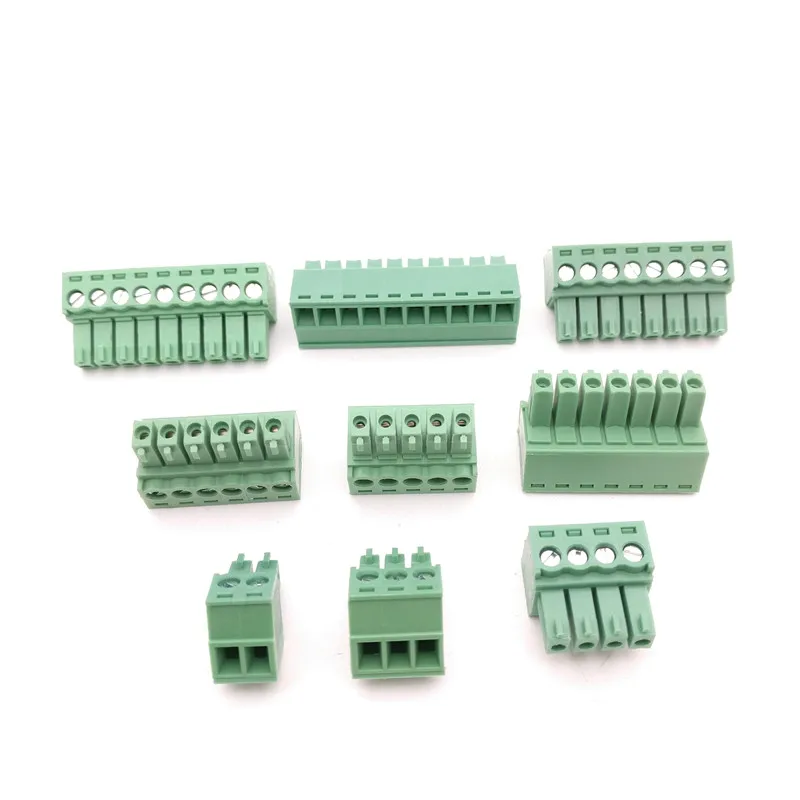 20psc 2P/3P/4P/5P/6P/7P/8P/9P/10P KF2EDGK набор 300V 10A подключаемый клеммный блок разъем 3 81 мм Шаг с