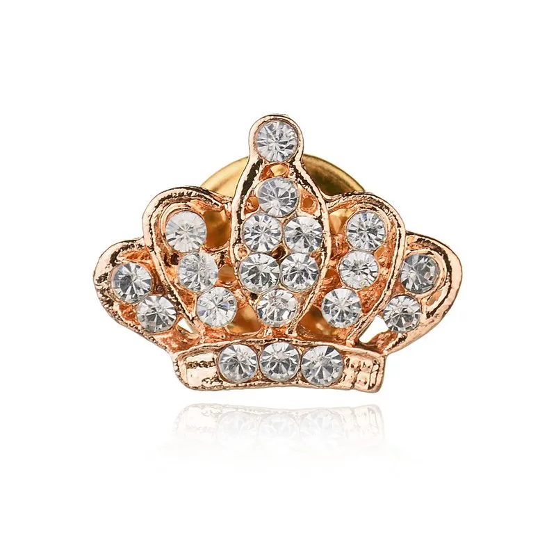 

Trendy Crystal Brooches Jewelry Gold/Silver Color Crown Shape Unisex's Pin Brooch For Gift Christmas Wholesale