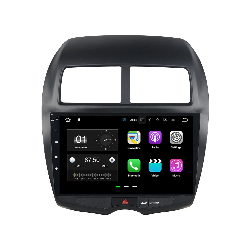 gps system for car 10.1'' Android 9.0 Car DVD Player gps navigation radio for MITSUBISHI ASX 2010 2011 2012 BT wifi 4G support rockford 64G ROM best truck gps