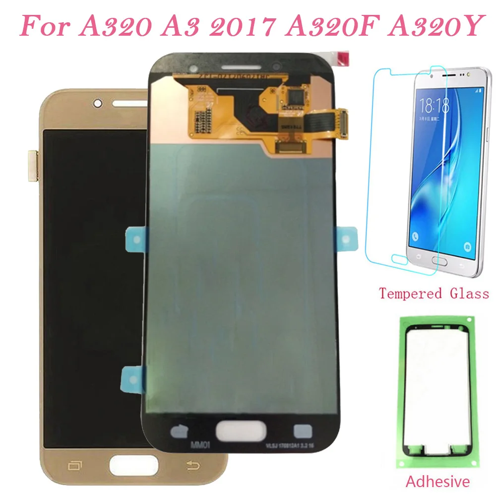 

Test LCD Screen For Samsung Galaxy A320 A320Y Touch Screen Digitizer LCD Display For Samsung A3 2017 A320F Assembly Super AMOLED