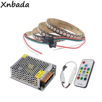 

1M WS2812B WS2812 RGB Led Strip Waterproof IP30/IP67 144Led/m With 14Keys RF Wireless RGB Led Controller 5V 8A Led Transformer