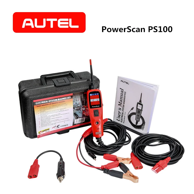 AUTEL PowerScan PS100 الكهربائية نظام التشخيص أداة سيارة السيارات OBD2 ماسحة جهاز فحص الدائرة الكهربائية الكهربائية نظام قانون القارئ