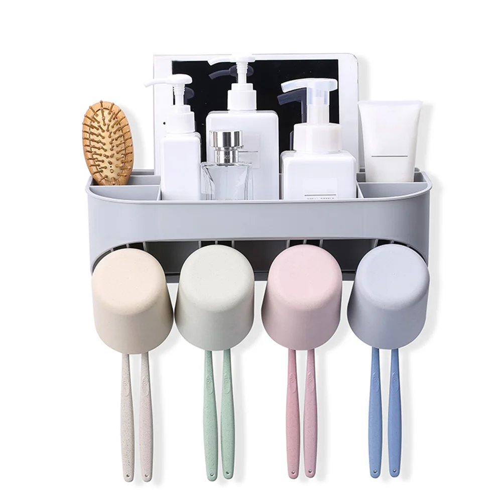 ECOCO Automatic Toothpaste Dispenser Wall-mounted Toothbrush Cup Holder Hair Dryer Storage Rack Bathroom Organizer Accessories - Цвет: type 5